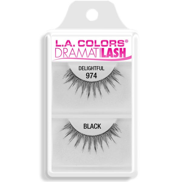 L.A. COLORS - Dramatilash Dainty False Eyelashes Black, Delightful 974 - 0.17 oz. (5 g) Fashion