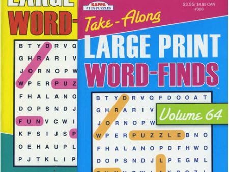 KAPPA - Take Along Large Print Word Finds Puzzle Book - 1 Book Discount