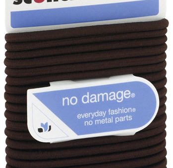 SCUNCI - No Damage Large Brown Satin Elastic 4 mm - 18 Pack Cheap