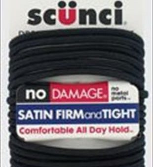 SCUNCI - No Damage Large Black Satin Elastic 4 mm - 18 Pack Fashion