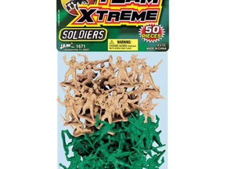 JA-RU - Team Xtreme Soldiers Plastic Army Men Set - 50 Pieces Supply