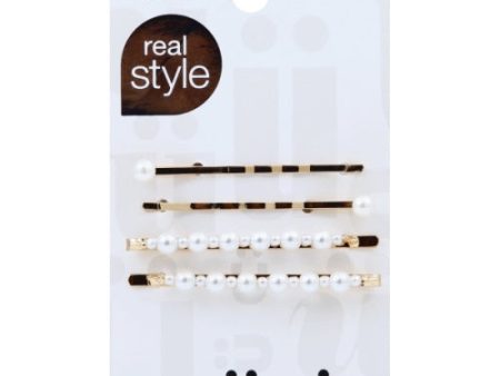 SCUNCI - Real Style Pearl Bobby Slides - 4 Count Supply