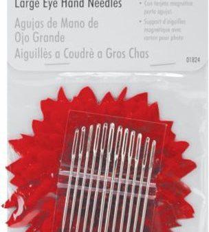 SINGER - Large Eye Hand Needles wiht Magnetic Needle Holder - 12 Needles Cheap