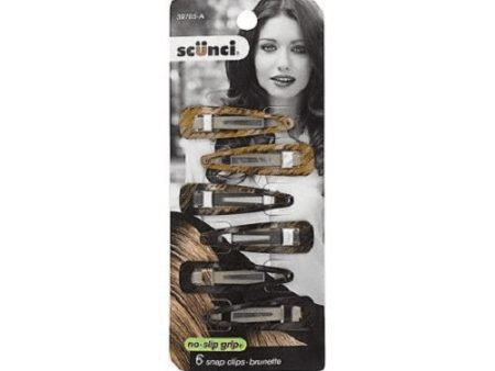 CONAIR - Color Match No Slip Barettes Brunette - 6 Count Supply