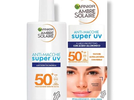 Garnier - Ambre Solaire - Anti-Macchie Super UV - Fluido Protettivo Con Acido Ialuronico - IP 50+ - Protezione Molto Alta For Discount