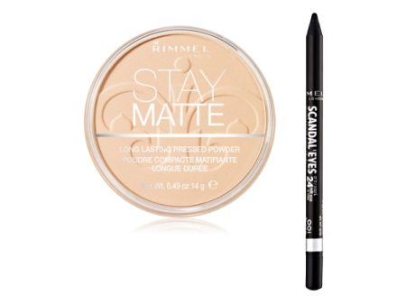 Rimmel London - Stay Matte - Long Lasting Pressed Powder + Scandal Eyes Waterproof Kohl Kajal Discount