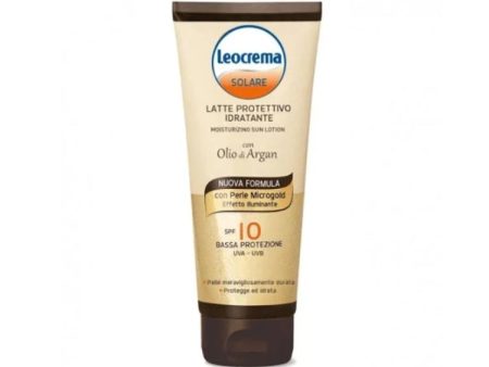 Leocrema - Solare - Latte Protettivo Idratante - Moisturizing Sun Lotion - Con Olio Di Argan - Con Perle Microgold - Effetto Illuminante on Sale