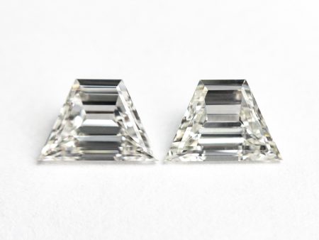 1.02cttw 2pc 6.75x4.61x2.29mm 6.81x4.64x2.38mm VVS G-H Trapezoid Step Cut Matching Pair 25530-01 on Sale