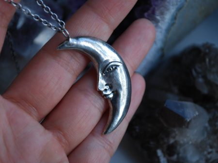 Crescent Moon Statement Necklace For Sale