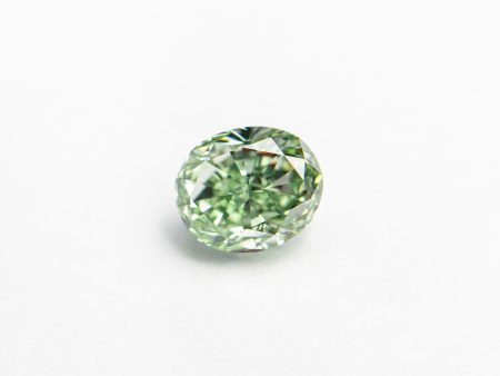 0.46ct 4.71x3.96x2.93mm GIA VS2 Fancy Vivid Green Oval Brilliant 24135-01 For Cheap