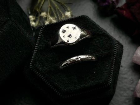 Night Sky Signet Ring For Sale